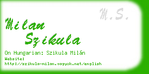 milan szikula business card